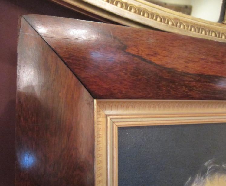Early Victorian Oil Portrait in Rosewood Frame - Image 4