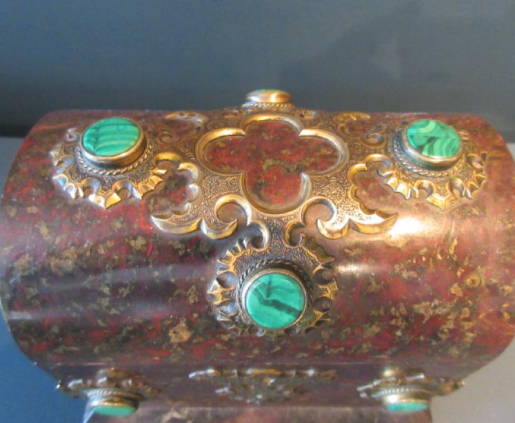 Fine 19th Century French Serpentine Marble Casket - Image 4