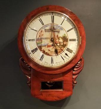 Unusual Fusse Drop Dial Automaton Wall Clock