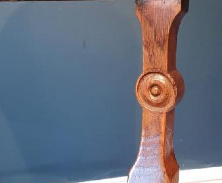 Victorian upholstered Oak Desk Chair - Image 7