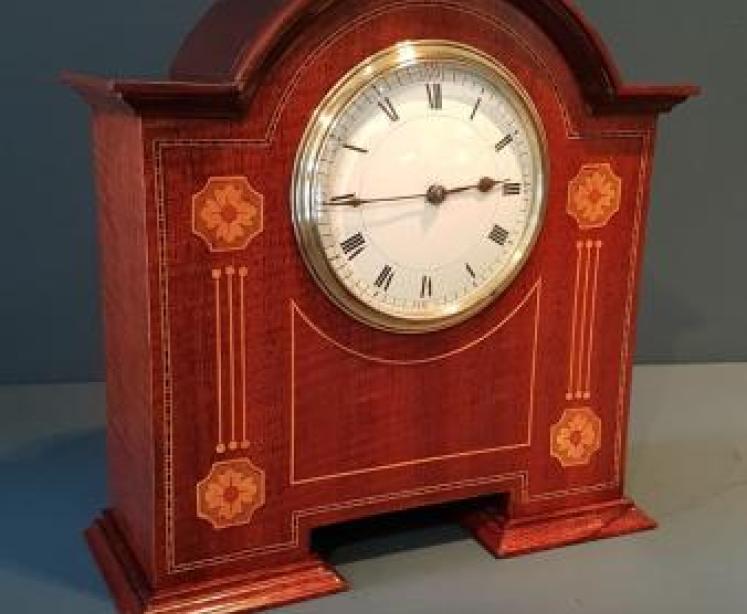 Fine Quality Inlaid Mahogany Mantel Clock  - Image 1