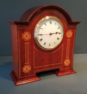 Fine Quality Inlaid Mahogany Mantel Clock 