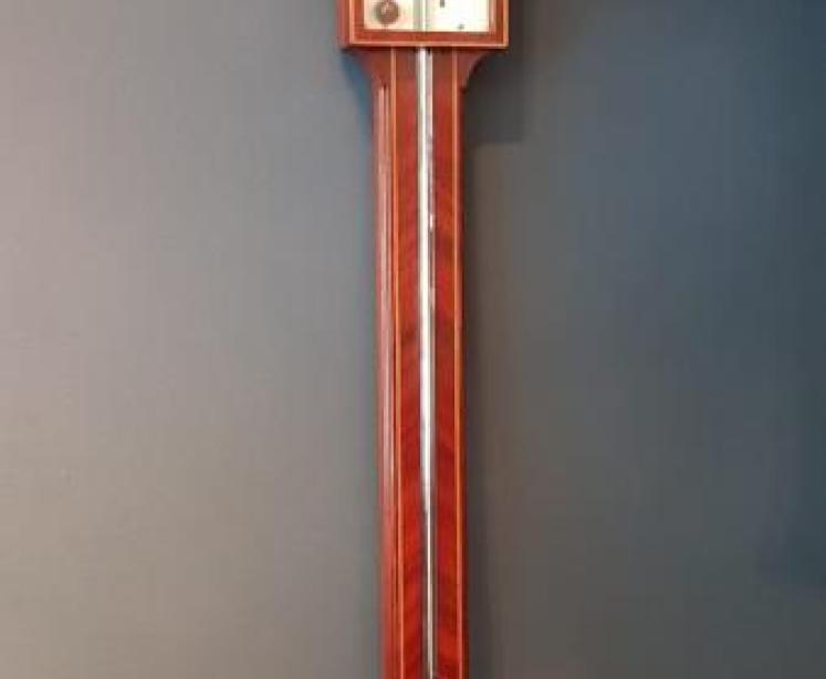 Superb George III Inlaid Mahogany Stick Barometer - Image 1