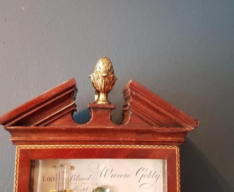 Superb George III Inlaid Mahogany Stick Barometer - Image 7