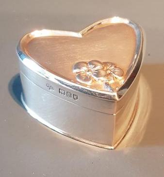 Silver Heart Shaped Ring Box