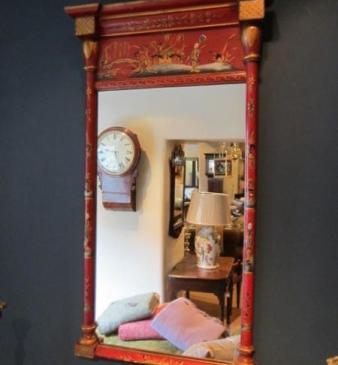 Fine 19th Century Chinoserie Lacquered Pier Mirror