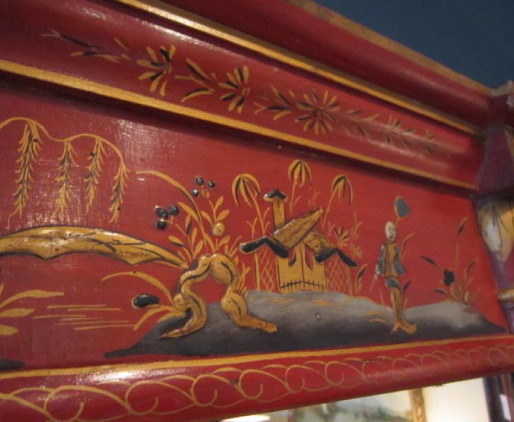 Fine 19th Century Chinoserie Lacquered Pier Mirror - Image 2