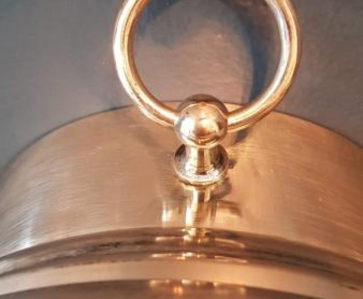 Victorian Brass Cased Marine Barometer with Crescent Thermometer - Image 3