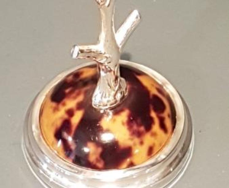 Silver and Tortoise Shell Ring Holder - Image 3