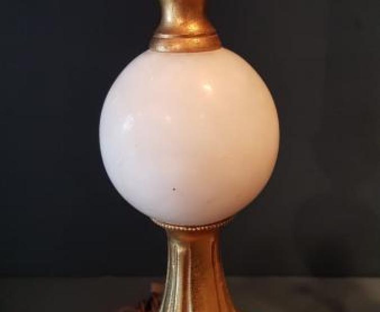 Matching Pair of 1920's Alabaster and Ormolu Table Lamps - Image 4