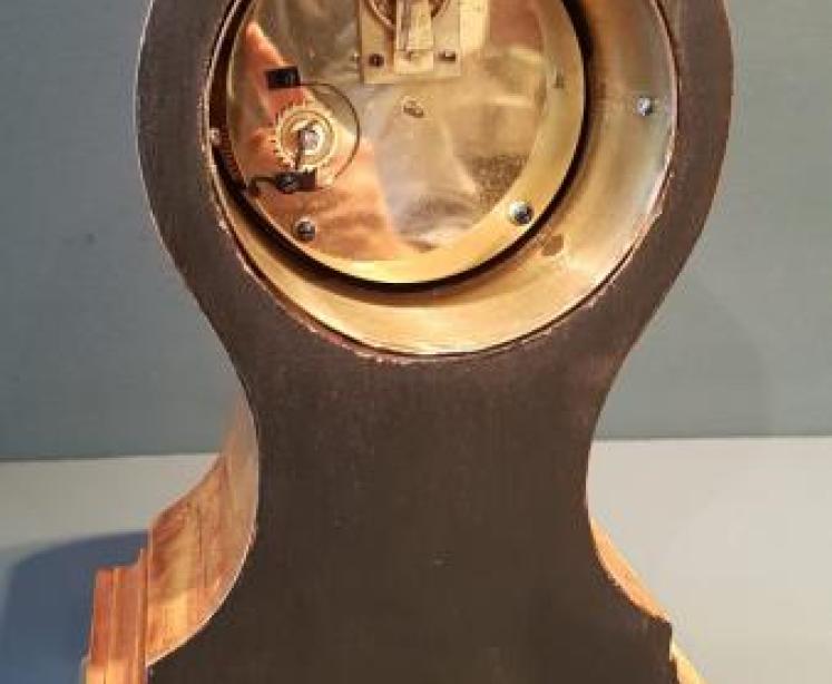 Superb Edwardian Floral Decoration Satinwood Balloon Clock - Image 3