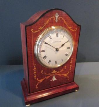 Fine Edwardian Period Sheraton Inlaid Mantel Clock