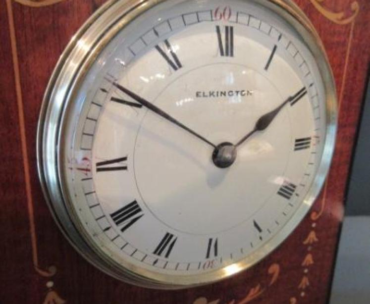 Fine Edwardian Period Sheraton Inlaid Mantel Clock - Image 2