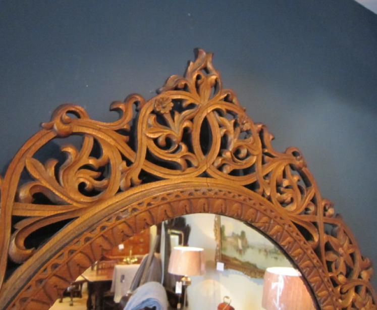 Impressive Art Nouveau Gilded Fretwork Wall Mirror - Image 3