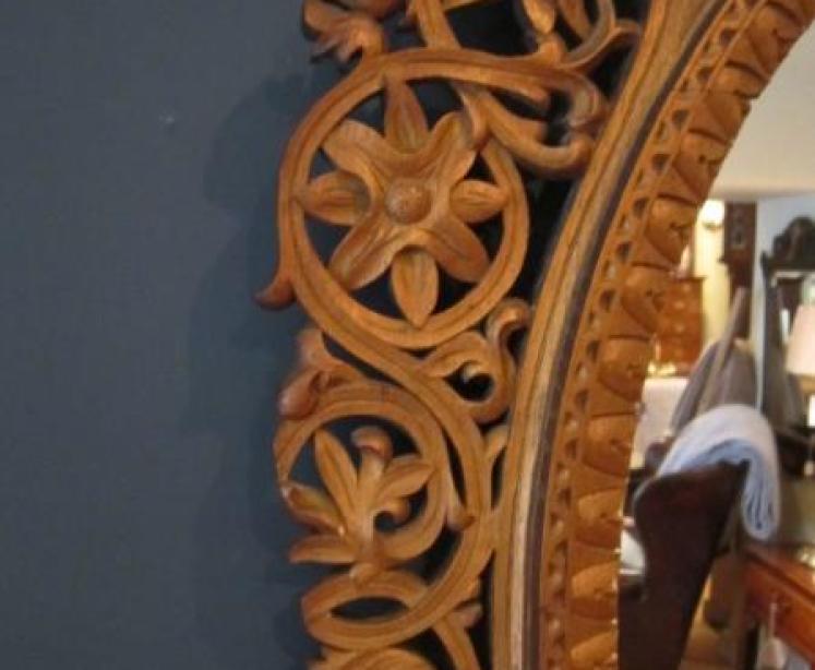 Impressive Art Nouveau Gilded Fretwork Wall Mirror - Image 5