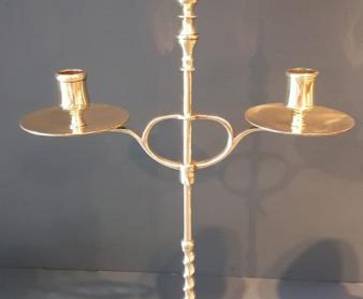 Pair of Early Victorian Brass Rise and Fall Candelabra - Image 2