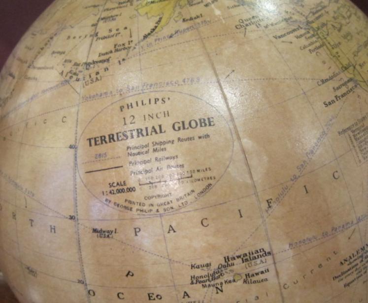 Large Phillip's 12" Paper Mache Terrestrial Globe - Image 4