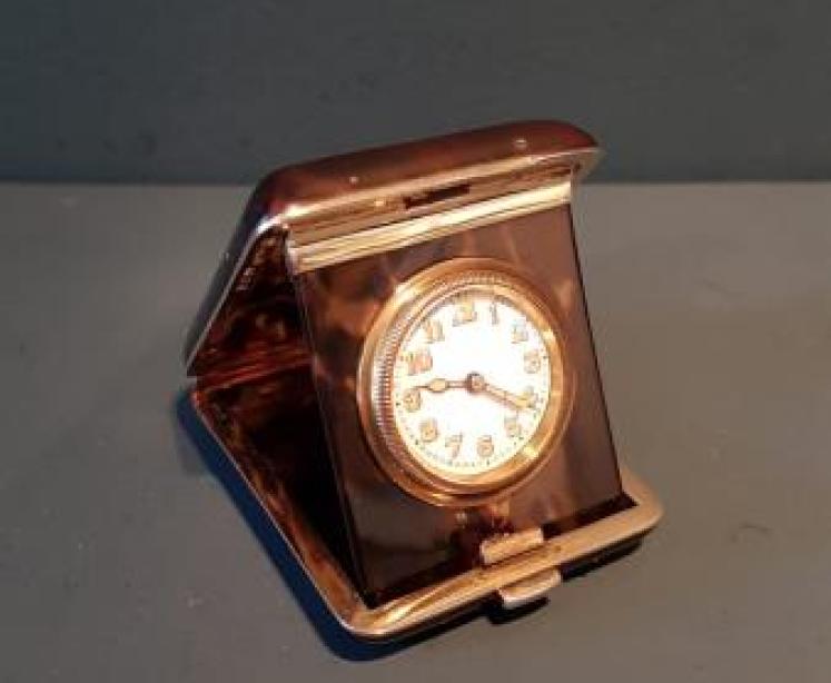 Tortoise Shell and Silver Gilt Travelling Clock - Image 1