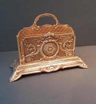 Victorian Cast Brass Letter Rack