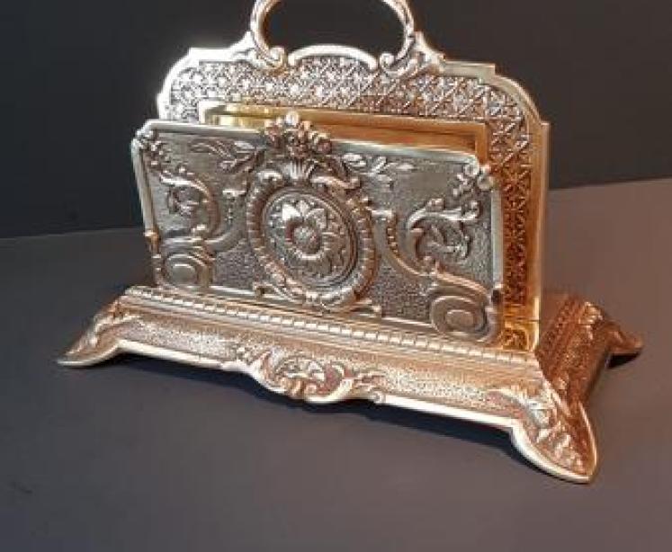 Victorian Cast Brass Letter Rack - Image 4