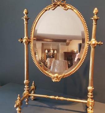 Superb Victorian Brass Dressing Table Mirror