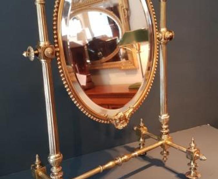 Superb Victorian Brass Dressing Table Mirror - Image 2