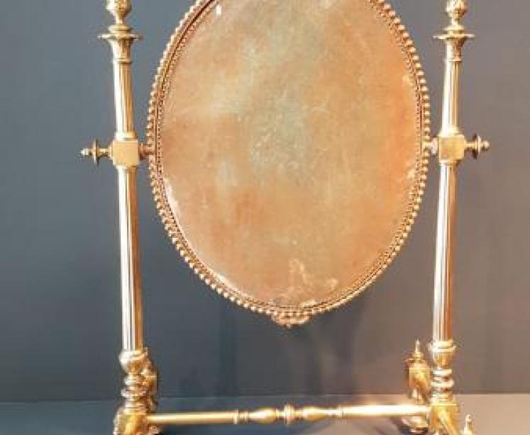 Superb Victorian Brass Dressing Table Mirror - Image 3
