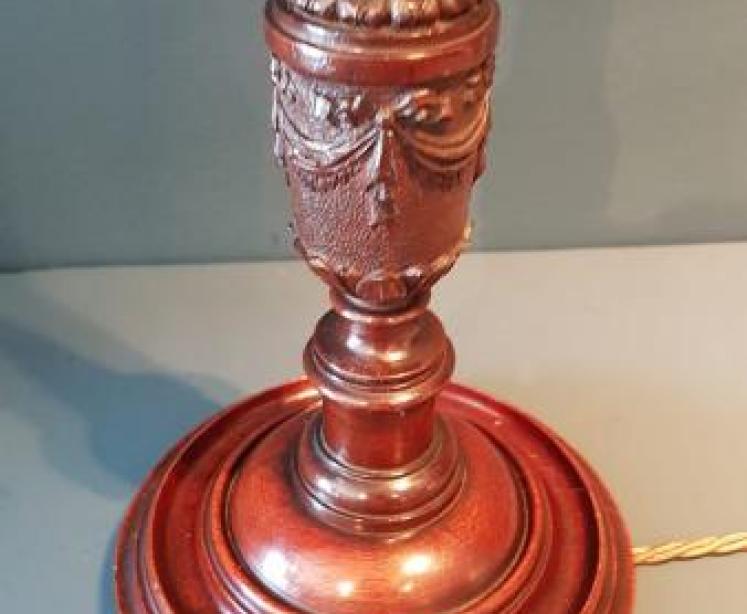 Fine Quality Edwardian Carved Mahogany Table Lamp  - Image 6