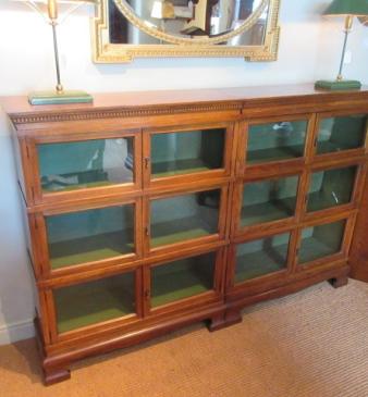 Superb Antique Oak Barrister's Double Glazed Bookcase