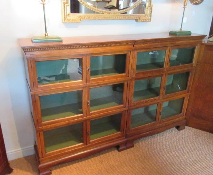 Superb Antique Oak Barrister's Double Glazed Bookcase - Image 1