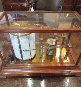 Rare Large Antique Solid Oak 'Micro' Barograph