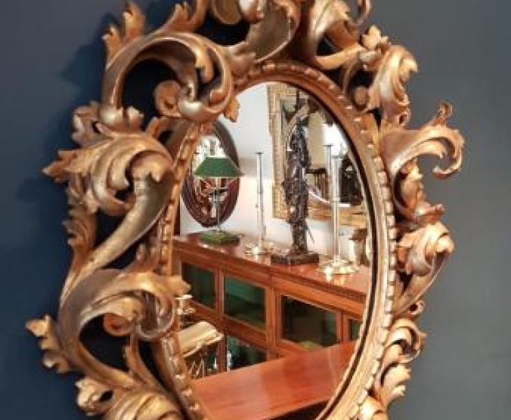 Edwardian Timber Gilt Rocco Style Mirror - Image 2