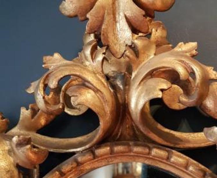Edwardian Timber Gilt Rocco Style Mirror - Image 5