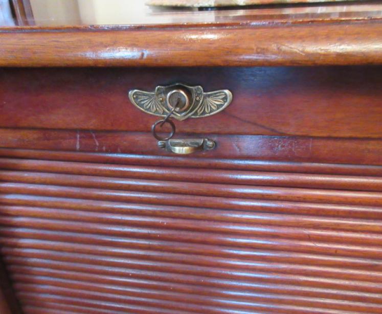 Antique 1920's Mahogany Tambour Filing Cabinet - Image 4