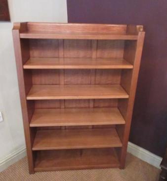 Superb Mouseman Adzed Oak Open Bookcase