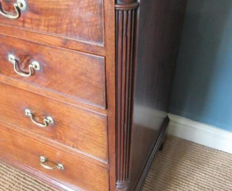 George III Period Walnut Chest of Drawers - Image 6