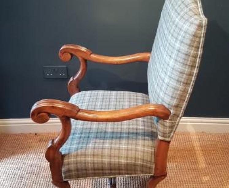 Pair of Victorian Walnut Framed Arm Chairs - Image 2