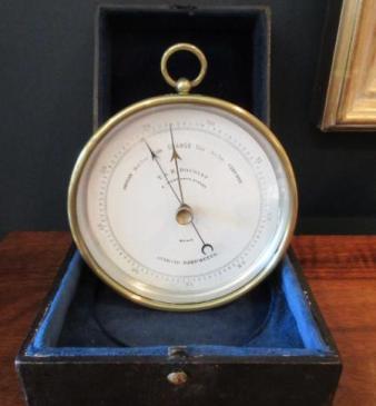 Antique London Marine Barometer in Original Case