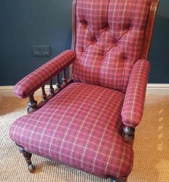 Antique Mahogany Open Arm Chair