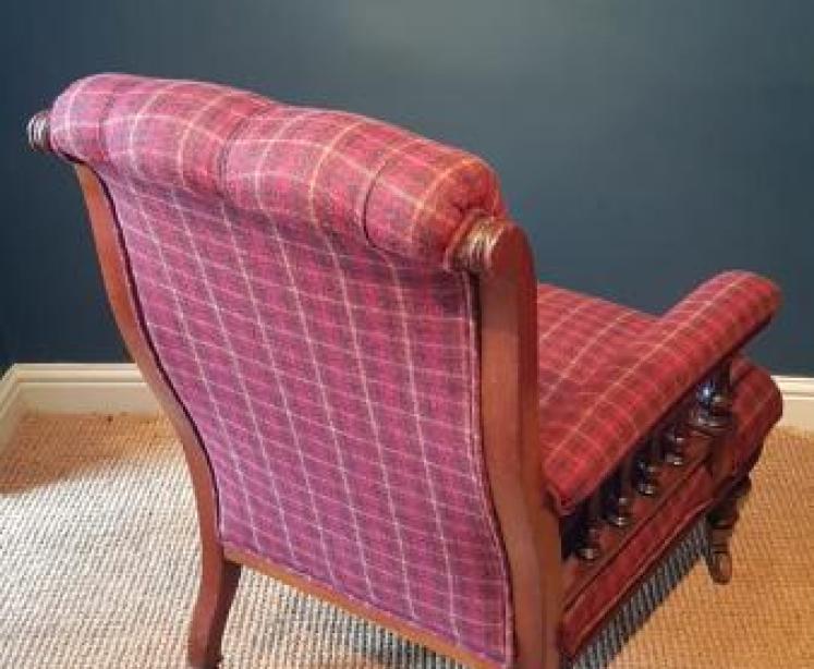 Antique Mahogany Open Arm Chair - Image 5