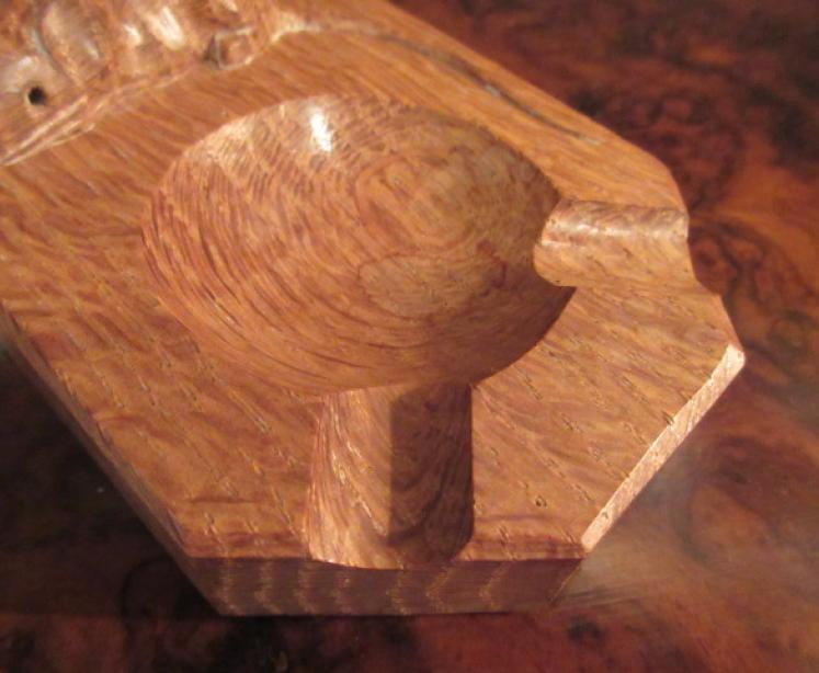 Mouseman Adzed Oak Ash Tray - Image 3
