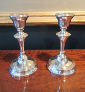 Pair of George V Period Silver Candlesticks
