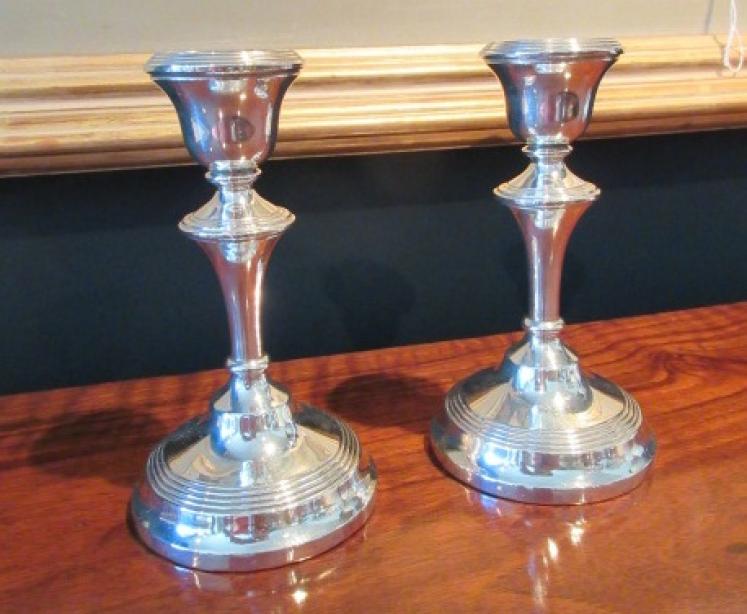 Pair of George V Period Silver Candlesticks - Image 7