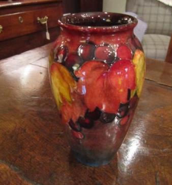 Moorcroft Leaf & Berries Speckled Flambe Vase