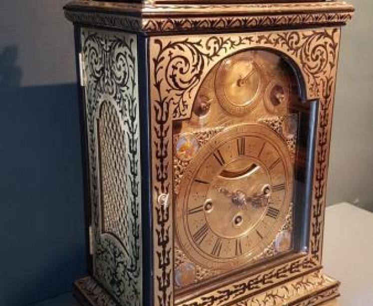 Fine Quality Regency Brass Inlaid Double Fusse Verge Bracket Clock - Image 2