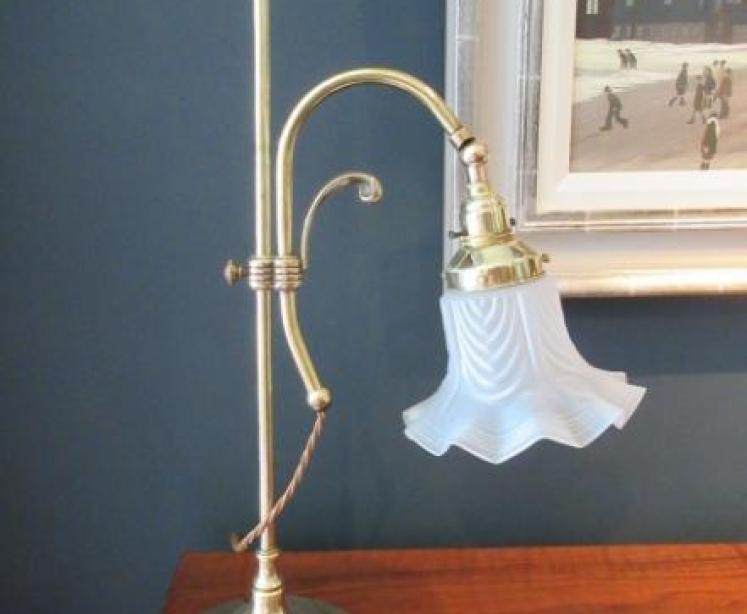 Edwardian Period Rise & Fall Table Lamp - Image 1