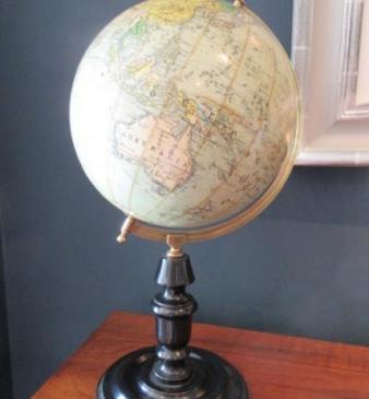 1920's 8" Papier Mache Terrestrial Globe