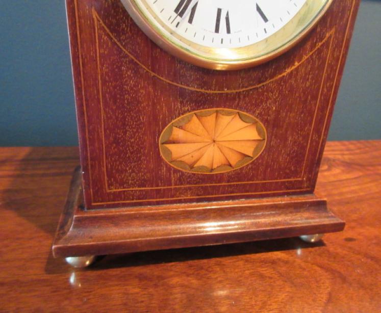 Edwardian Sheraton Inlaid Dent of London Mantel Clock - Image 3