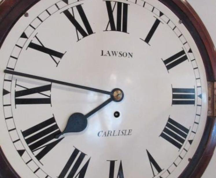 Antique Single Fusee 14" Dial Carlisle Wall Clock - Image 2