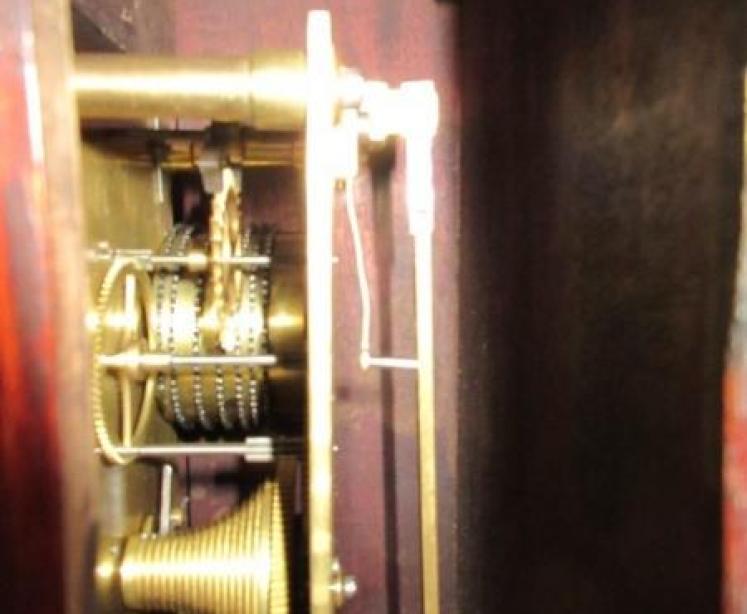 Antique Single Fusee 14" Dial Carlisle Wall Clock - Image 4